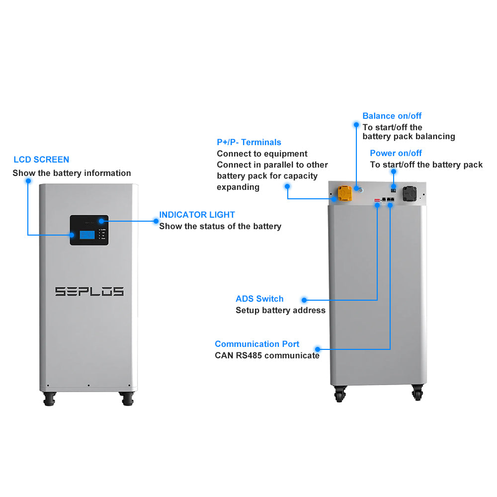 EU free shipping Seplos V3 Vertical DIY kits with 16S200A BMS 2A active balancer
