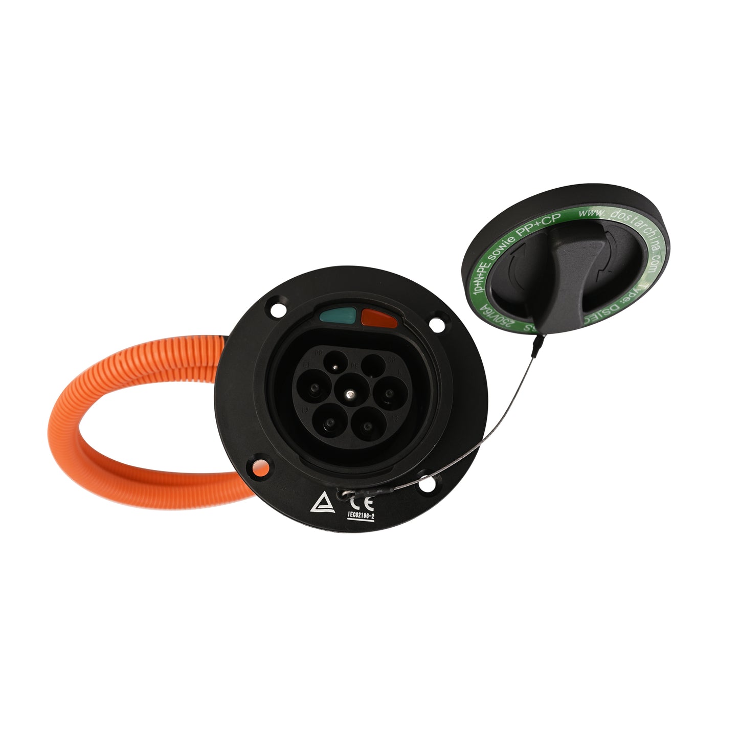 IEC Type 2 Socket 16A 32A & SAE J1772 Type 1 Socket with 1 m cable