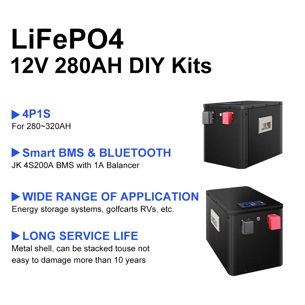 EU stock 12V 280AH 300AH 314AH battery case DIY kits with JK-B1A8S20P BMS