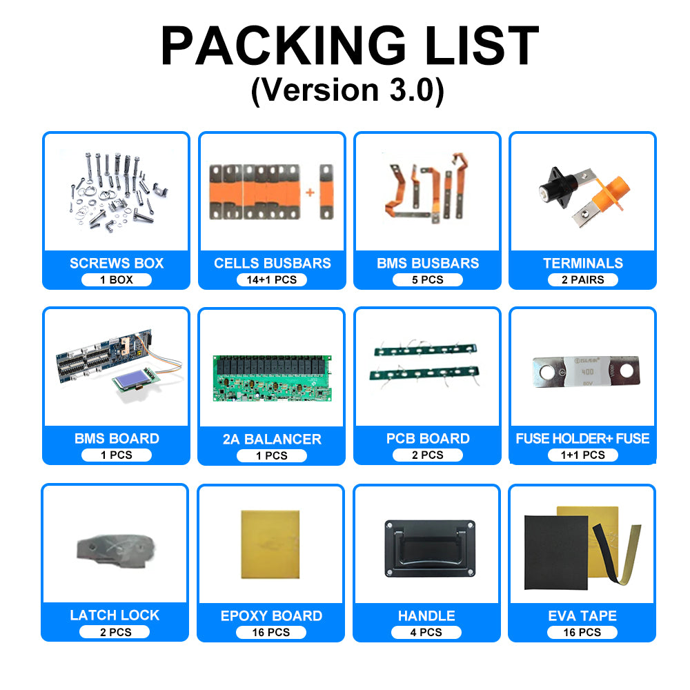 EU free shipping Seplos V3 Vertical DIY kits with 16S200A BMS 2A active balancer