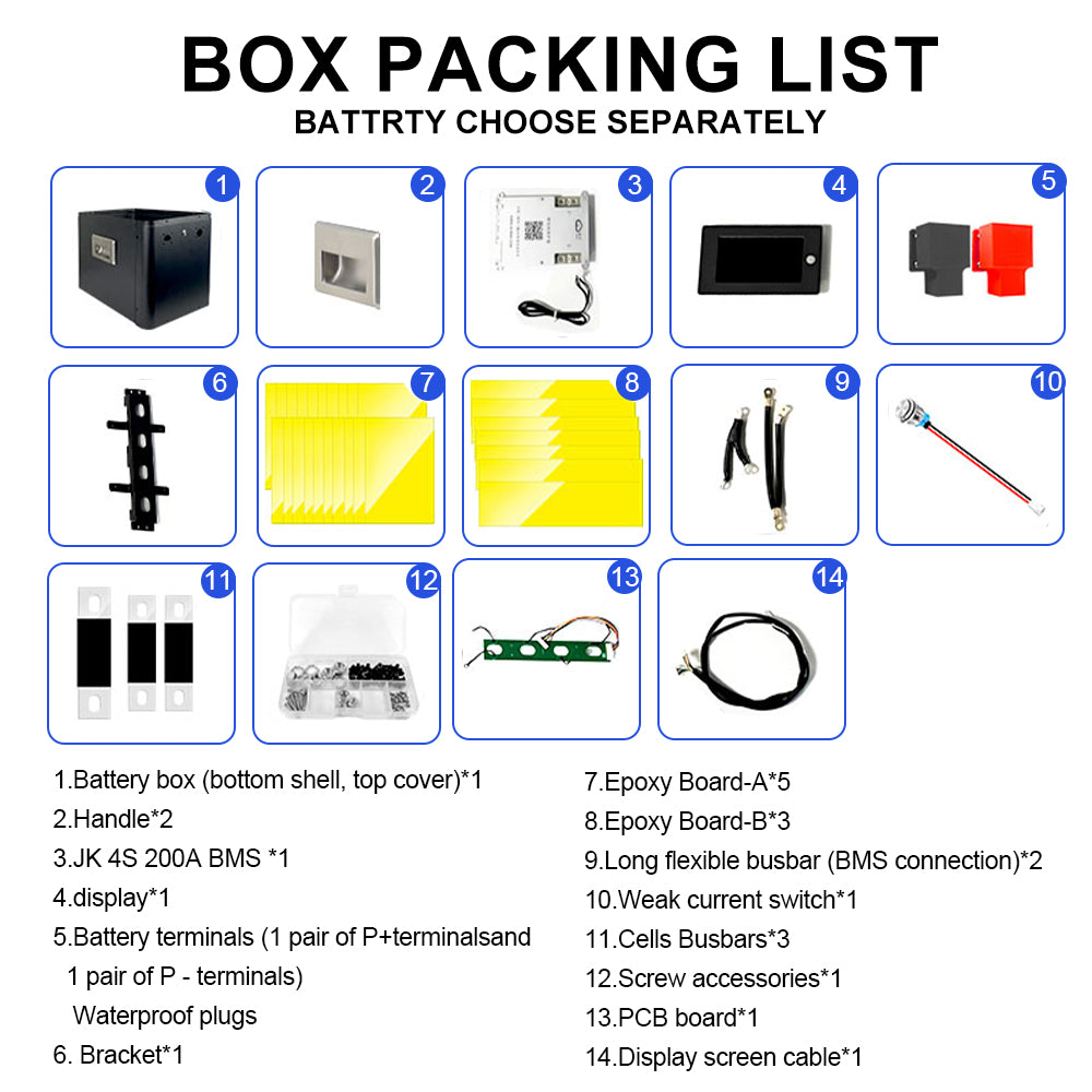 EU stock 12V 280AH 300AH 314AH battery case DIY kits with JK-B1A8S20P BMS