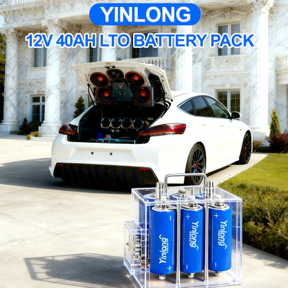 Car aduio application 6C 12V 40AH LTO battery pack with Yinlong 40ah 2.3V battery cell inside