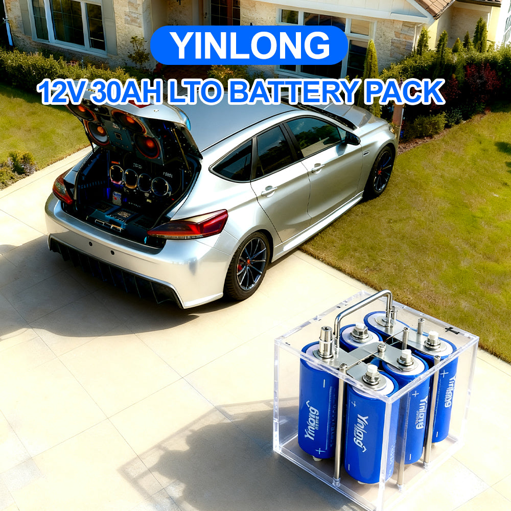Yinlong 12v 30ah LTO battery pack for 6C high rate car audio