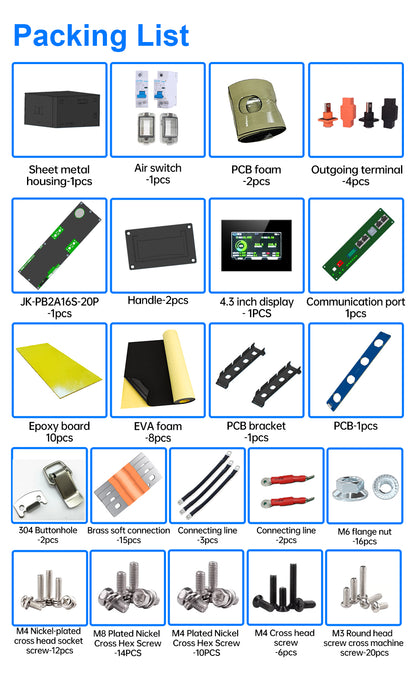EU free shipping 24v 8s EVE CATL LISHEN GOTION 280ah 314ah 334ah battery case DIY kits