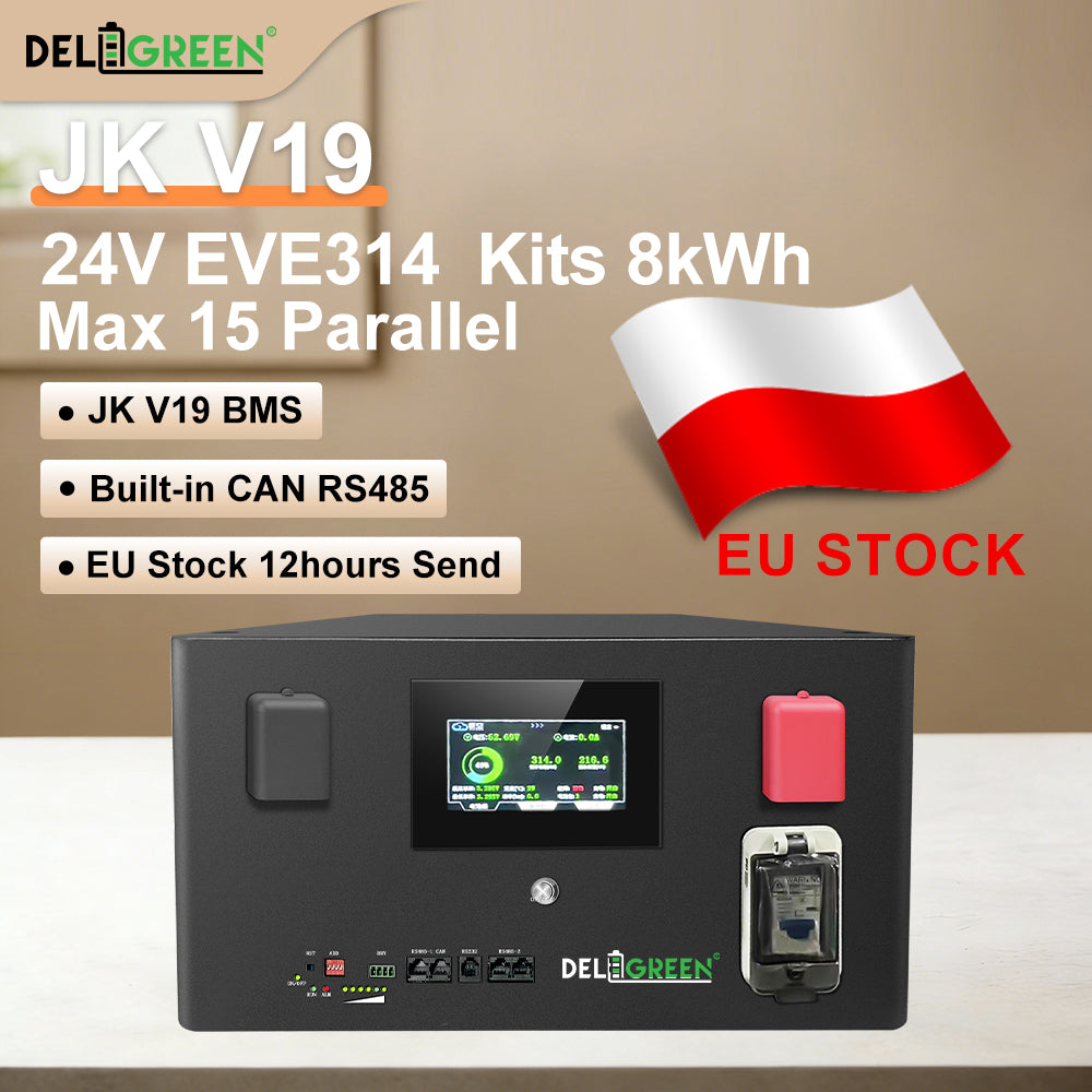 EU free shipping 24v 8s EVE CATL LISHEN GOTION 280ah 314ah 334ah battery case DIY kits