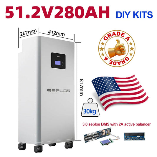 USA stock  free shipping Seplos V3.0 DIY kits battery case with 16S 200A BMS 2A active balancer