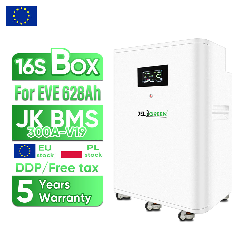 EU warehouse 32kwh DIY kits with JK V19 16S 300A BMS （can put 16 pcs EVE 628AH inside）