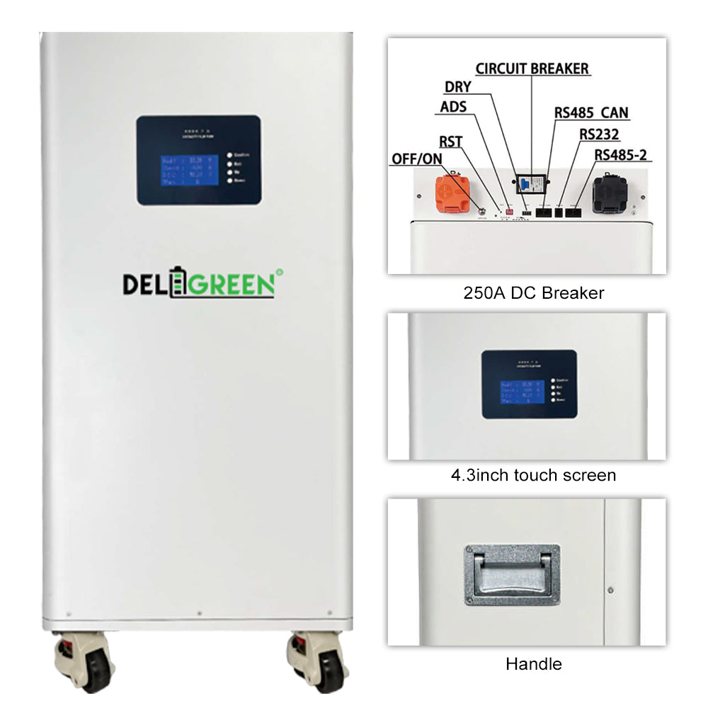 EU stock 16kWh 51.2V 314Ah LiFePO4 Battery Pack with Heating pad & fire extinguisher