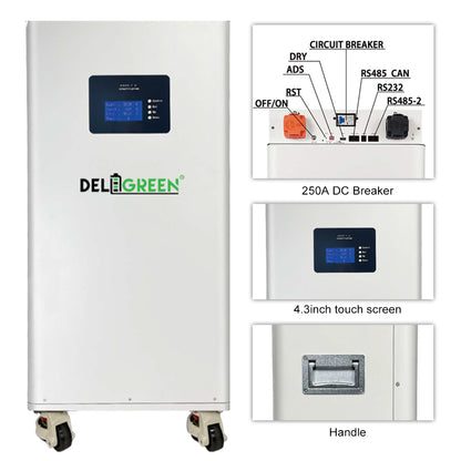 EU stock 16kWh 51.2V 314Ah LiFePO4 Battery Pack with Heating pad & fire extinguisher