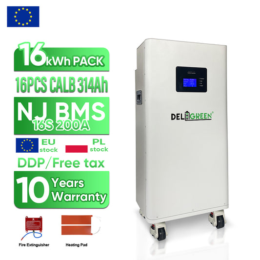 EU stock 16kWh 51.2V 314Ah LiFePO4 Battery Pack with Heating pad & fire extinguisher