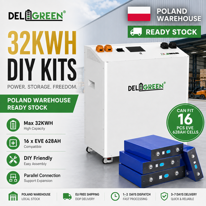 NEW version 32kwh DIY kits battery case with JK V19 16S 300A BMS for 16 pcs EVE 628AH