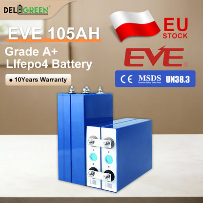 EVE 105AH LF105 Tax free shipping EU warehouse LFP 3.2V 100ah battery cells