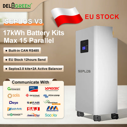 EU free shipping Seplos V3 Vertical DIY kits with 16S200A BMS 2A active balancer