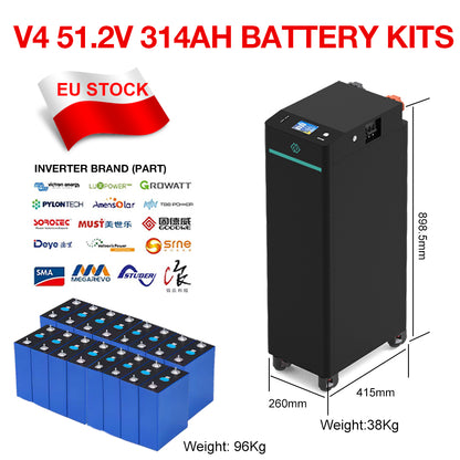 Poland warehouse 16KWH Seplos V4 51.2v EVE  MB31 314ah DIY battery pack